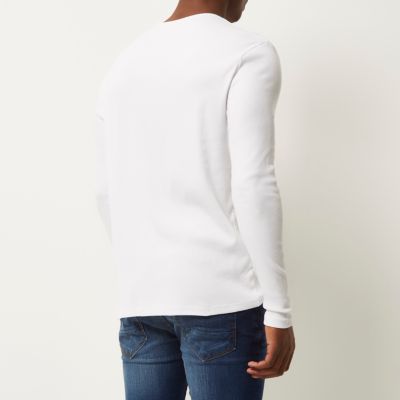 White essential ribbed slim fit top